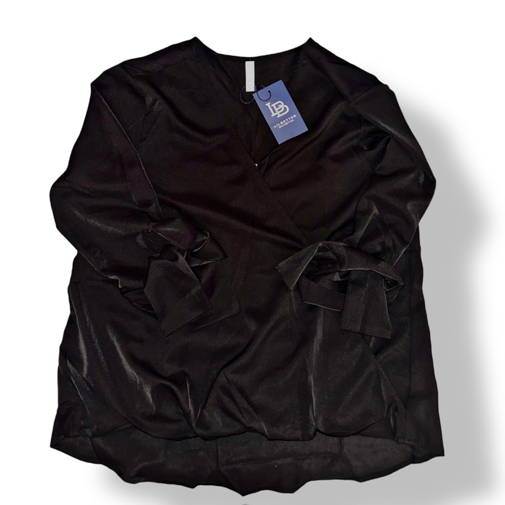 LILBETTER Black Tie-Sleeve Top ✨